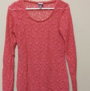 Large Vanity Long Sleeve Lace Top